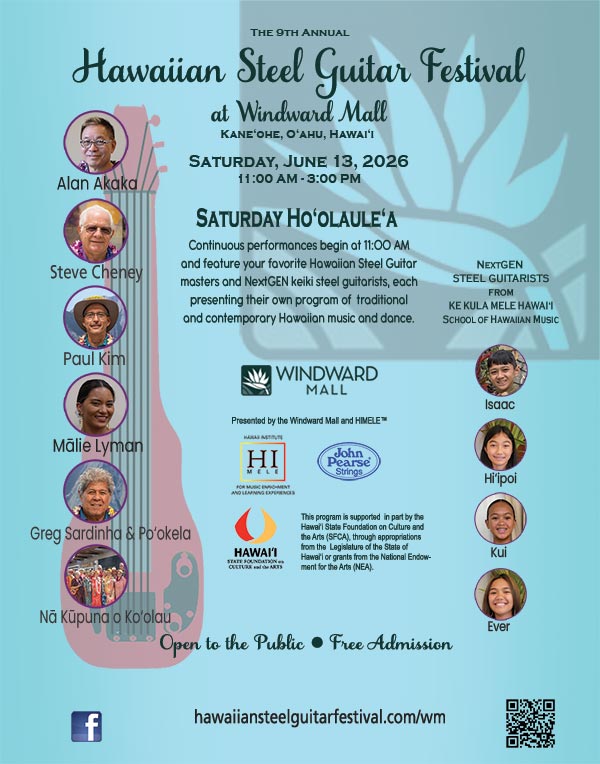 2026 Hawaiian Steel Guitar Festival at Windward Mall Poster